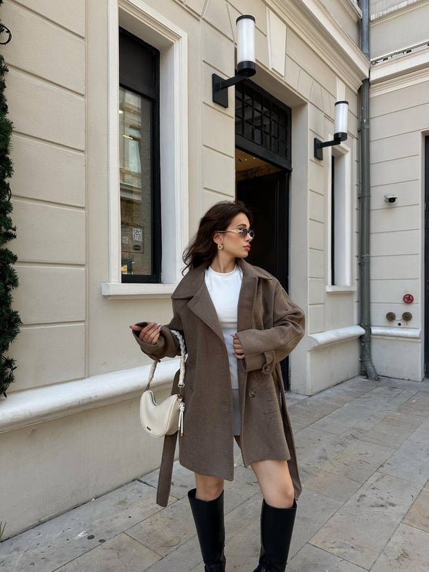 Luneviea Kadın Kaşe Kısa Kaban