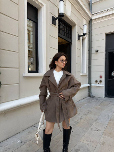 Luneviea Kadın Kaşe Kısa Kaban