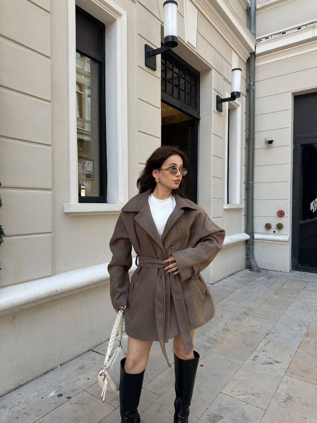 Luneviea Kadın Kaşe Kısa Kaban