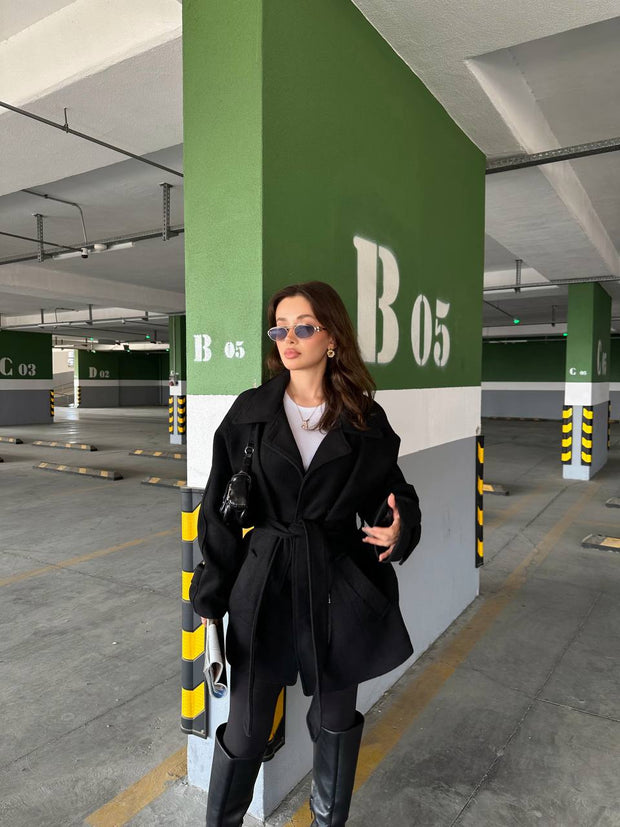 Luneviea Kadın Kaşe Kısa Kaban