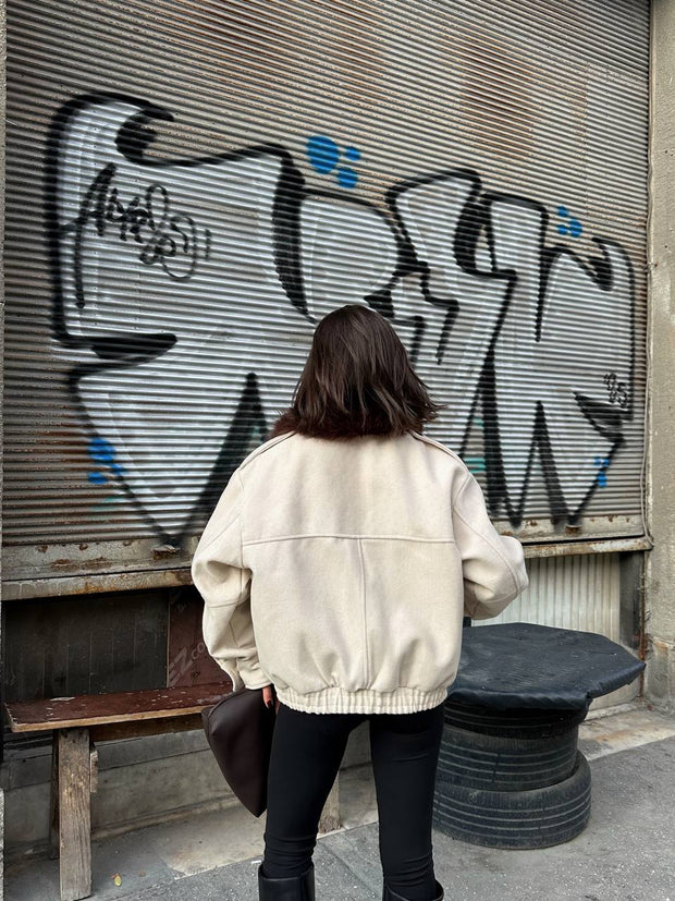 Luneviea Kadın Kaşe Yaka Kürklü Mont